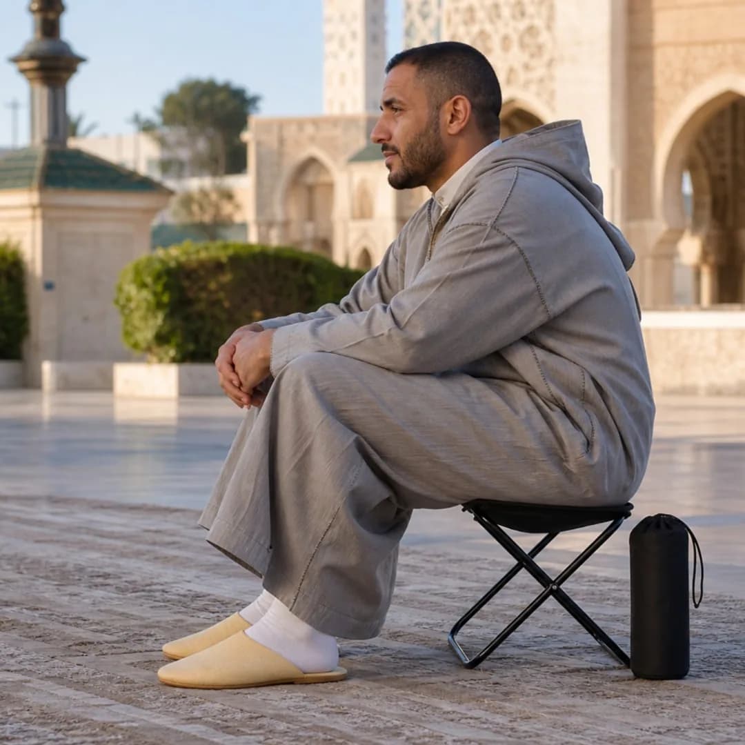 مع جلسة : قاعد مرتاح قبل الصلاة، تقوم تصلّي بدون ألم.